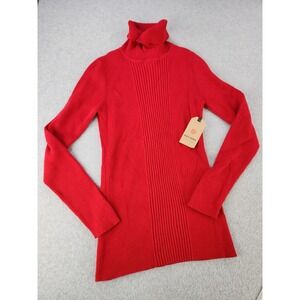 NWT Ruff Hewn SIZE XL WOMENS Red ALL COTTON RIBBED TURTLE NECK Stretchy‎ Sweater